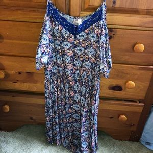 Summer blue colorful dress